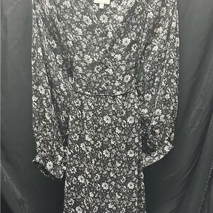 Lucky Brand Black and White Floral Maxi Dress
